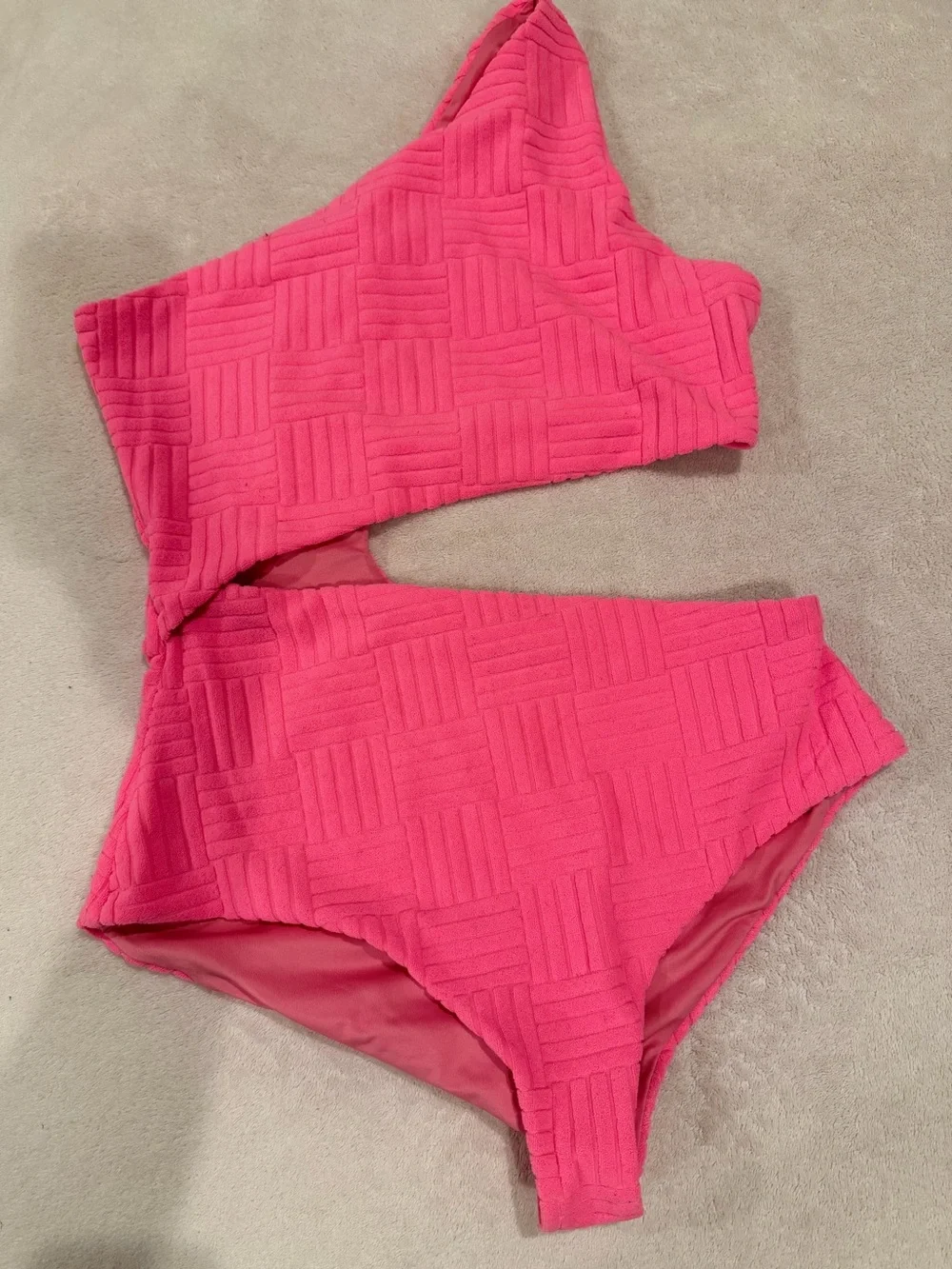 Beach Riot Celine Terry One-Piece in Strawberry Moon